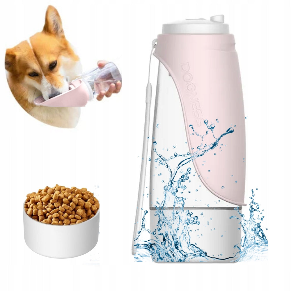 TRAVEL BOTTLE and bowl 2in1 Water bottle for water and food DOGNESS 450 ml