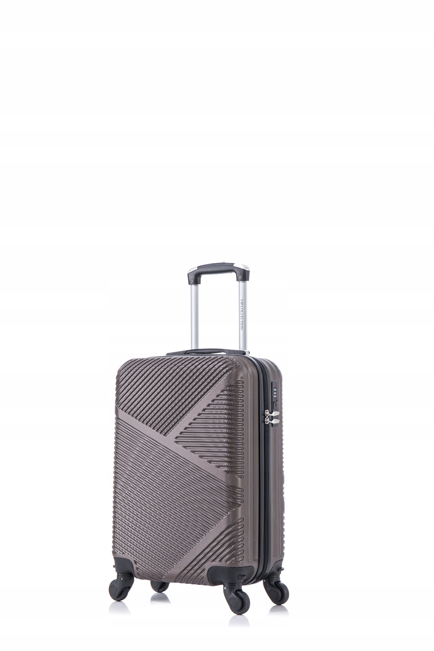 TRAVEL CABIN SUITCASE WITH WHEELS DETACHABLE WHEELS 20" ABS MIAMI COFFEE Brand Vip Collection