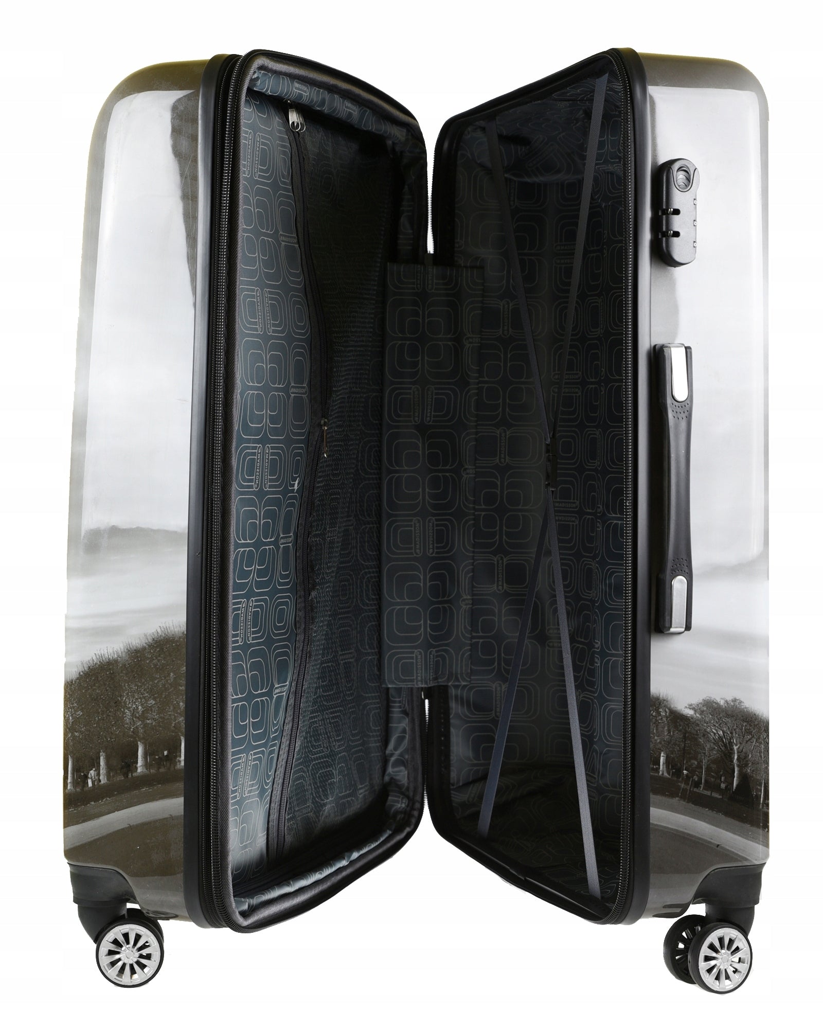 TRAVEL CASE BLACK AND WHITE MEDIUM EIFFEL TOWER MADISSON COMBINATION LOCK Model wieża eiffla m