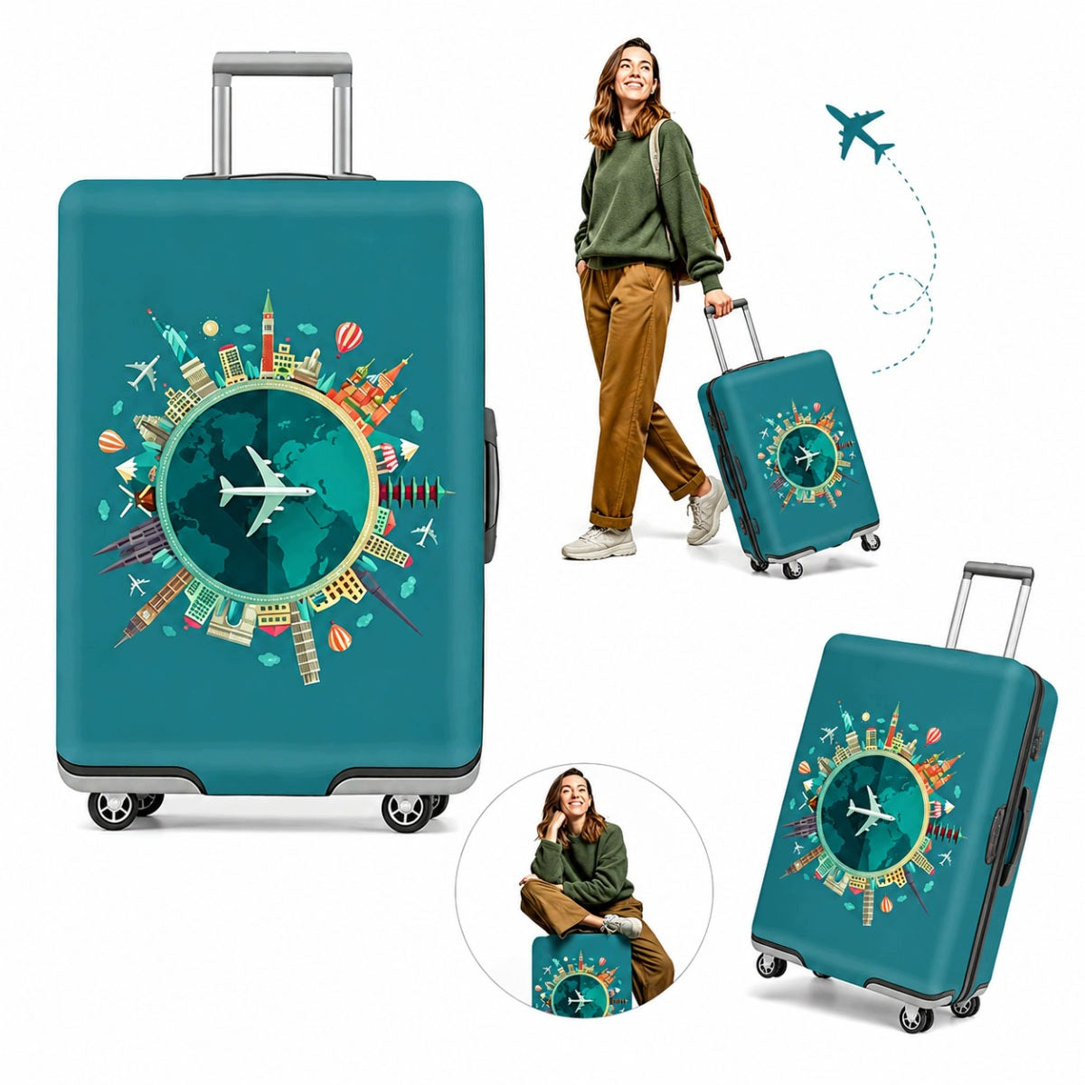 TRAVEL CASE COVER PROTECTIVE LUGGAGE FLEXIBLE CASE SMALL MAP L