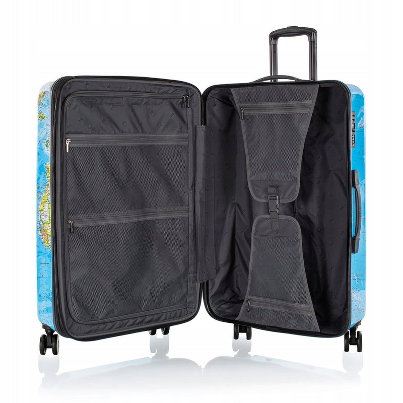 TRAVEL CASE LARGE WORLD MAP BLUE HEYS CANADA EXCLUSIVE Model mapa świata niebieska duża
