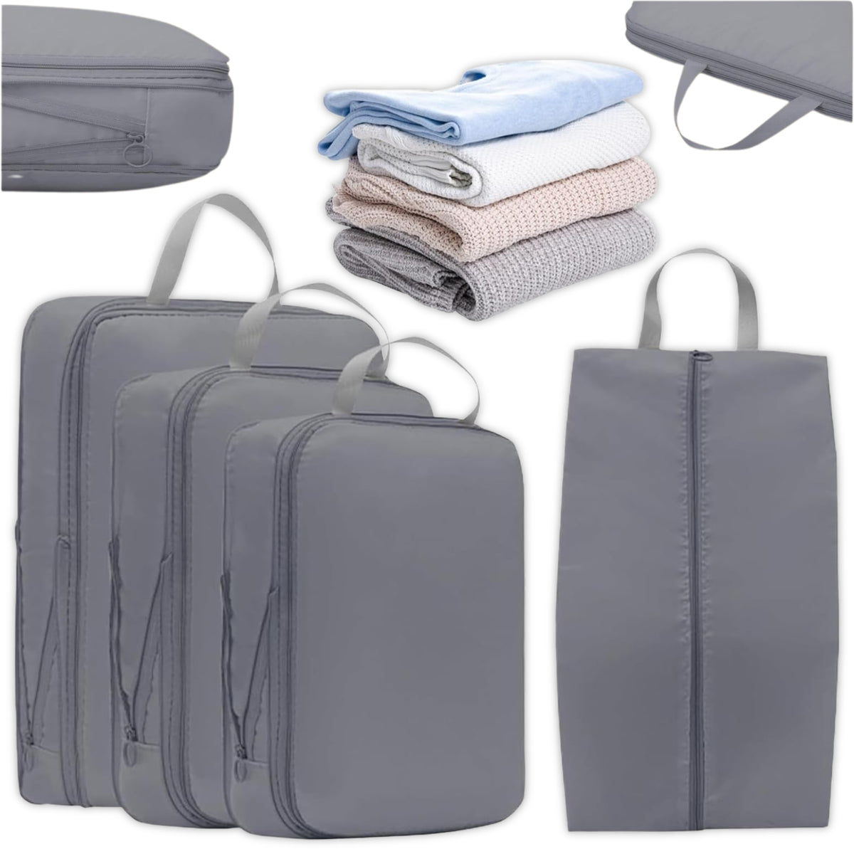 TRAVEL COMPRESSION BAGS 4 PIECES LUGGAGE ORGANIZERS SET
