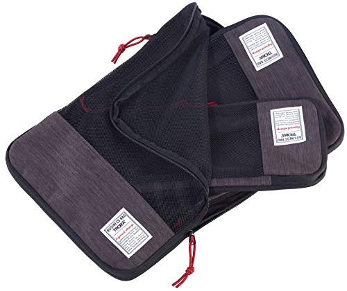 TRAVEL COMPRESSION BAGS GREY FOR SUITCASE SET OF 3 PIECES FOR HOME Color gray