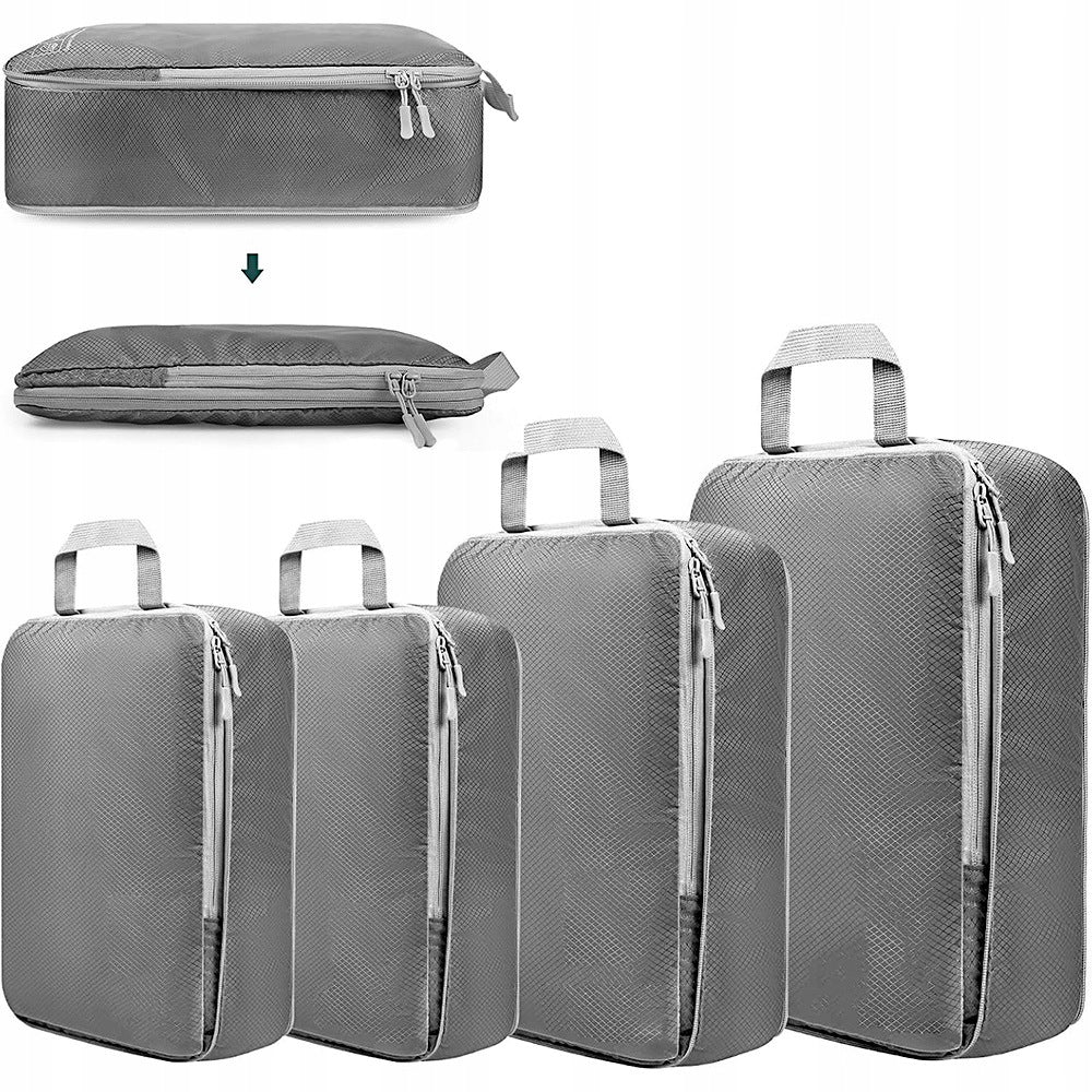 TRAVEL COMPRESSION ORGANIZER FOR PACKING SUITCASE CLOTHES BAGS SET OF 4PCS