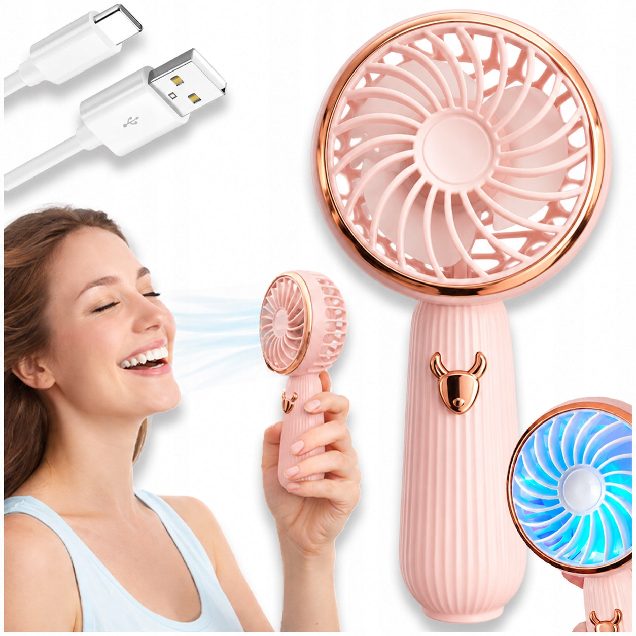 TRAVEL FAN USB MINI HAND FAN DESK FAN 3 MODES