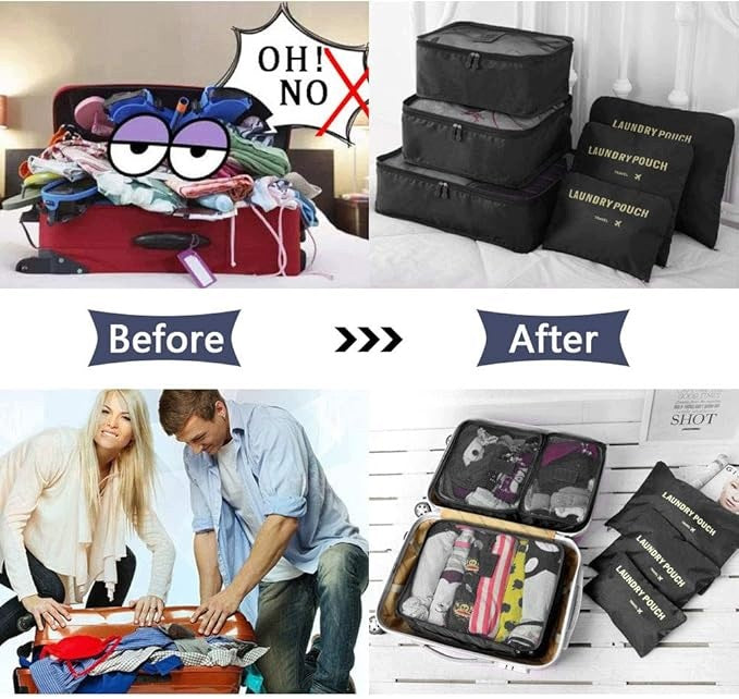 TRAVEL ORGANIZER 6 PIECES LUGGAGE PACKAGING CUBE BAGS Manufacturer code 5908108705870