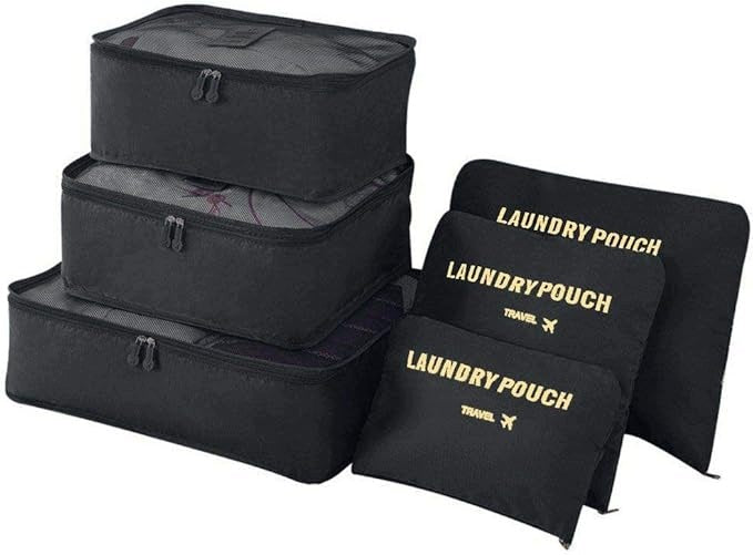 TRAVEL ORGANIZER 6 PIECES LUGGAGE PACKAGING CUBE BAGS