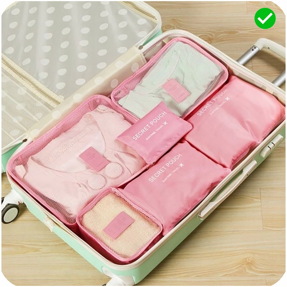 TRAVEL ORGANIZER 6in1 PINK FOR SUITCASE 6 PCS Manufacturer code Packerpro