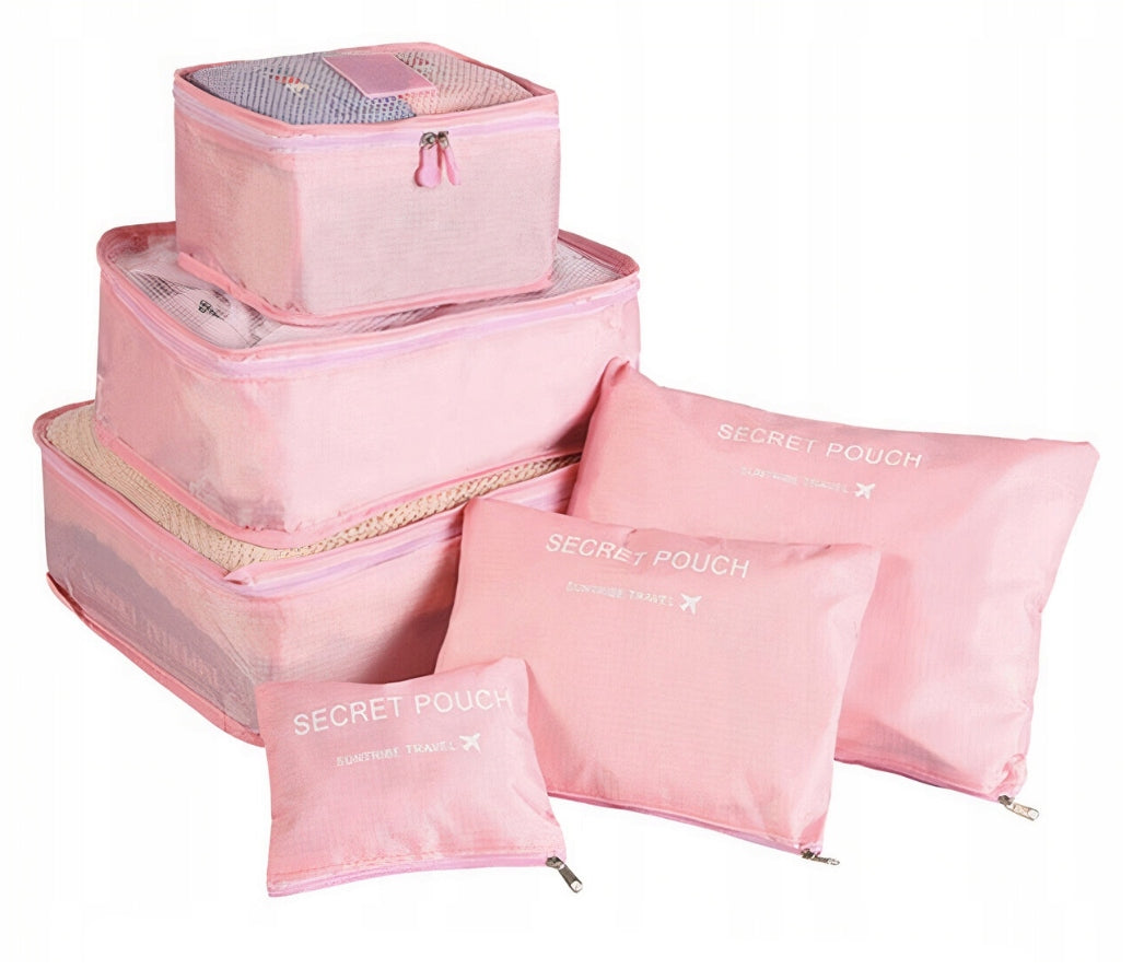 TRAVEL ORGANIZER 6in1 PINK FOR SUITCASE 6 PCS