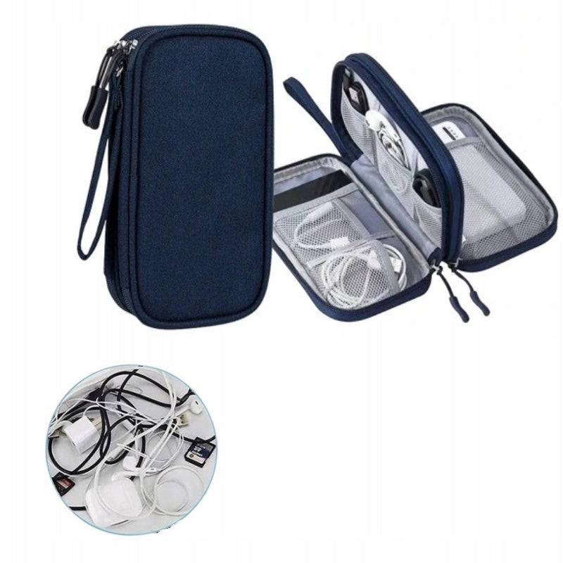TRAVEL ORGANIZER BAG CASE FOR CABLES AND CHARGERS , DISK , POWER BANK