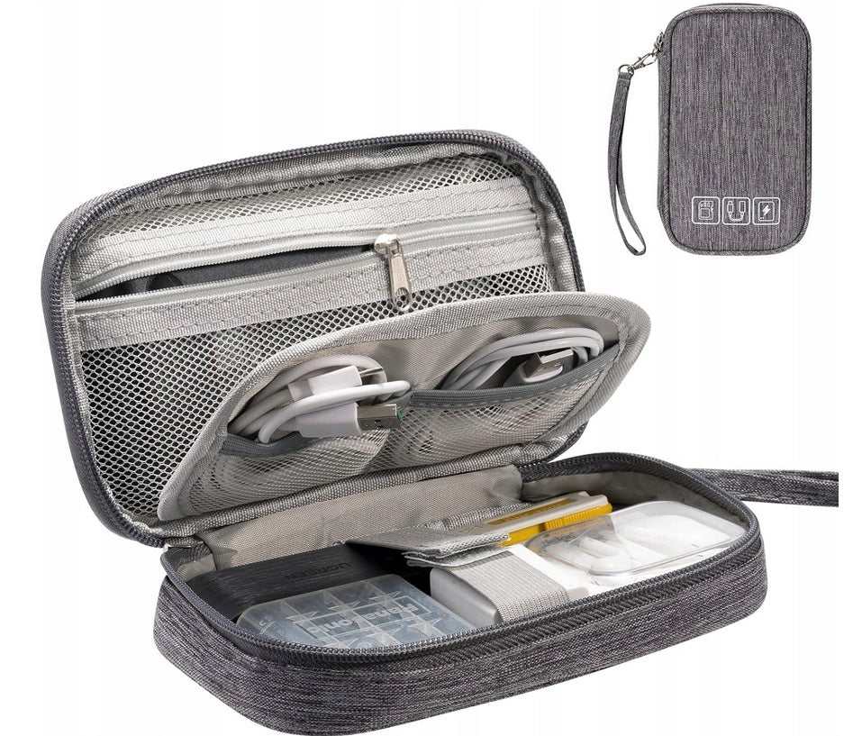 TRAVEL ORGANIZER BAG CASE FOR CABLES AND CHARGERS , DISK , POWER BANK