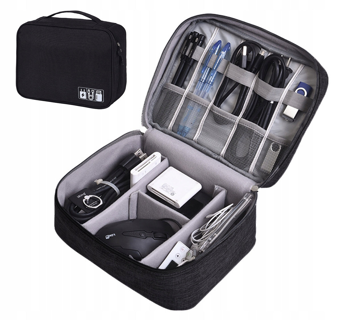 TRAVEL ORGANIZER BAG CASE FOR CHARGER CABLES AND ORDER WITH ACCESSORIES