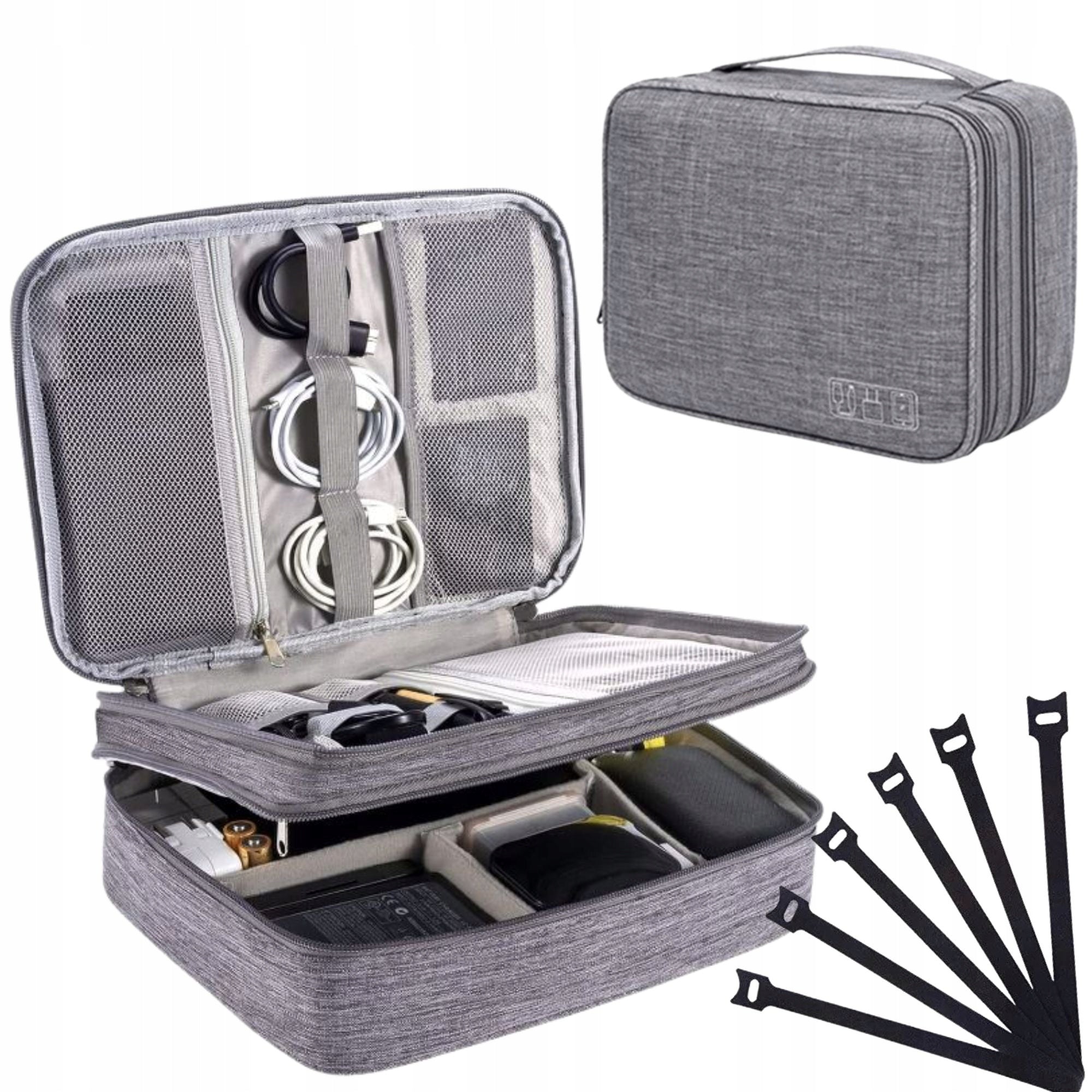 TRAVEL ORGANIZER BAG CHARGER CABLE COVER+5 VELCRO FOR FASTENING Packaging status original