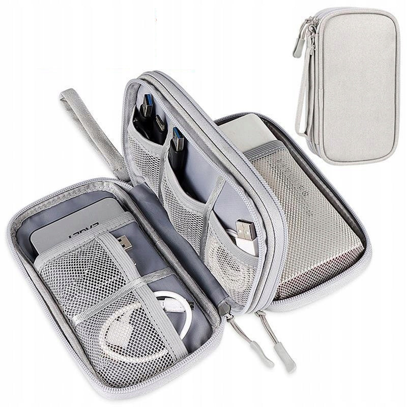 TRAVEL ORGANIZER CASE CHARGER CABLE COVER CAPACIOUS WIRES