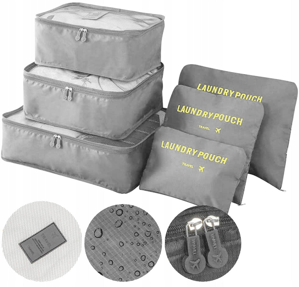 TRAVEL ORGANIZER CASE FOR SUITCASE CLOTHES CLOSET BAGS SET OF 6