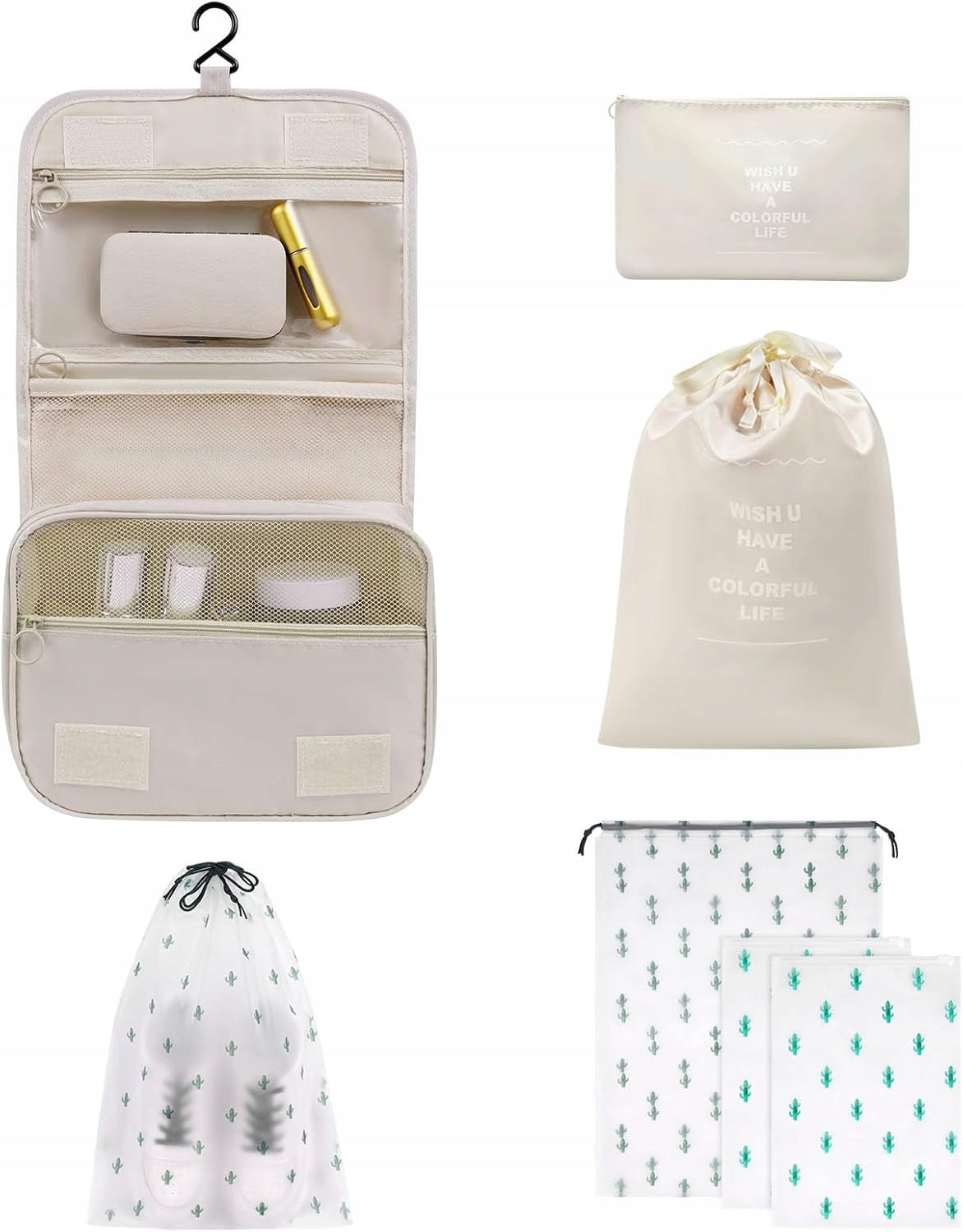 TRAVEL ORGANIZER COSMETIC BAG HANGING FOR CLOTHES FOR SUITCASE 7 el. Color multicolor