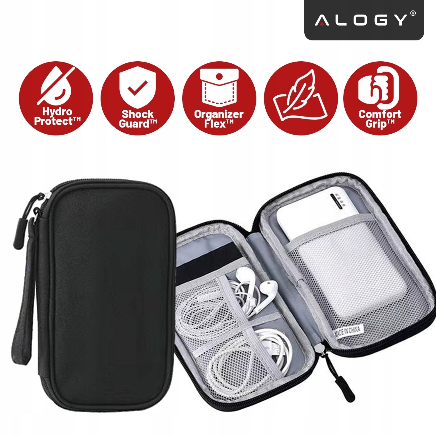 TRAVEL ORGANIZER COVER CABLE BAG CHARGER ELECTRONICS CASE XL Manufacturer code Organizer Etui pokrowiec na kable 80349