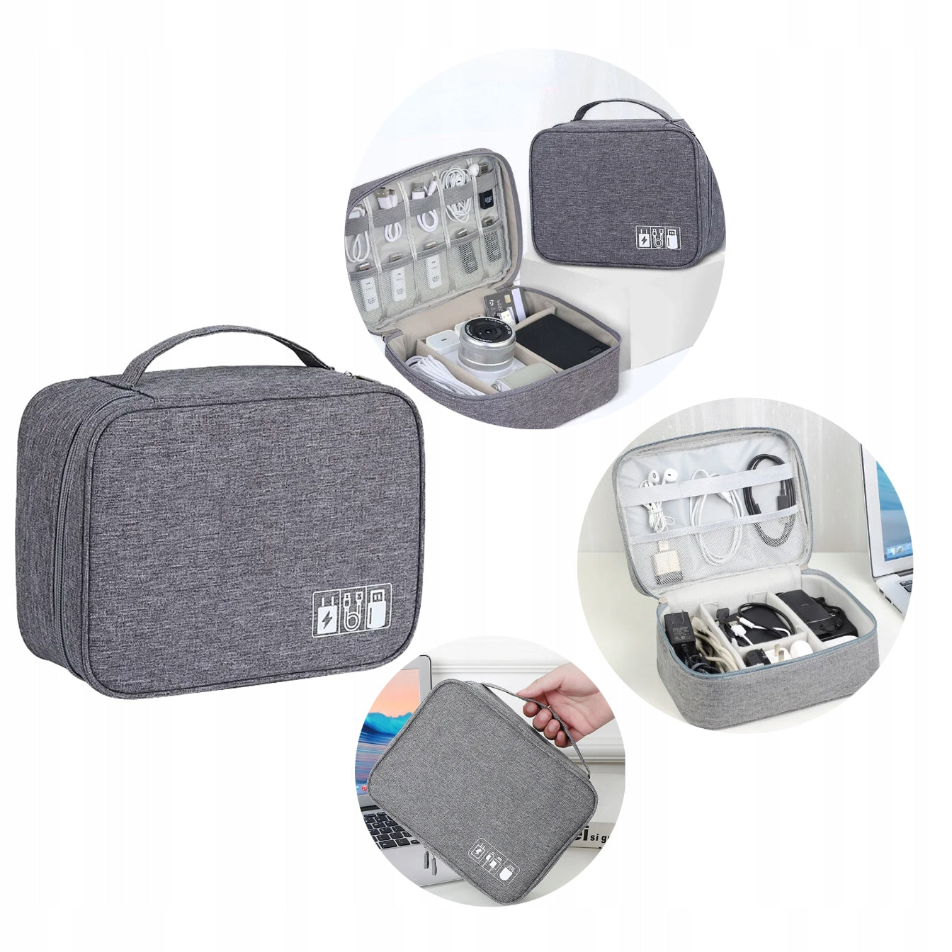 TRAVEL ORGANIZER FOR CABLES AND CHARGERS CASE BAG SMALL WATERPROOF