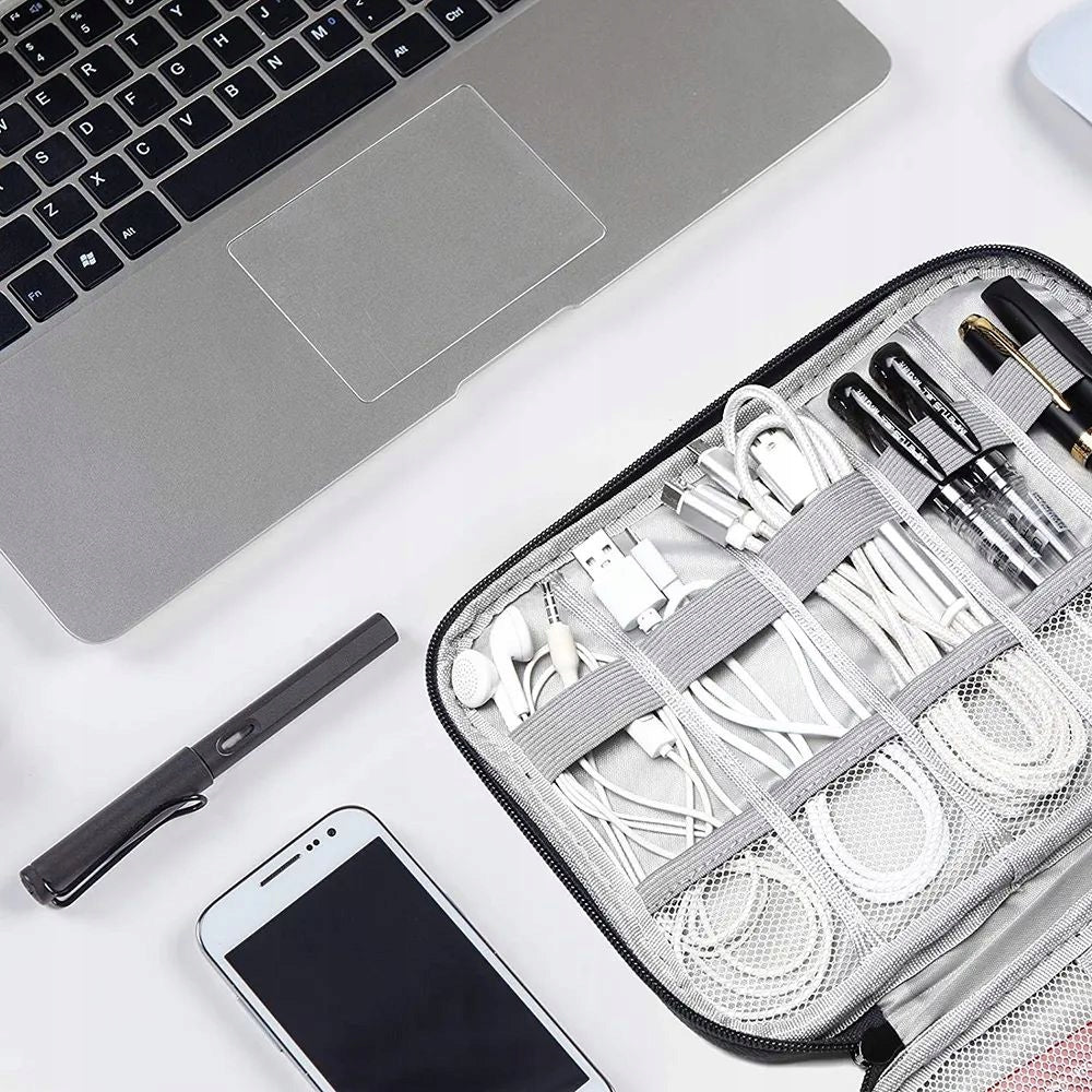 TRAVEL ORGANIZER FOR CHARGER CABLES POUCH FOR SUITCASE BAGS BLACK Brand Simplo