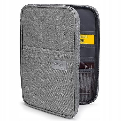 TRAVEL ORGANIZER FOR DOCUMENTS PASSPORT FABRIC OXFORD ZIPPER
