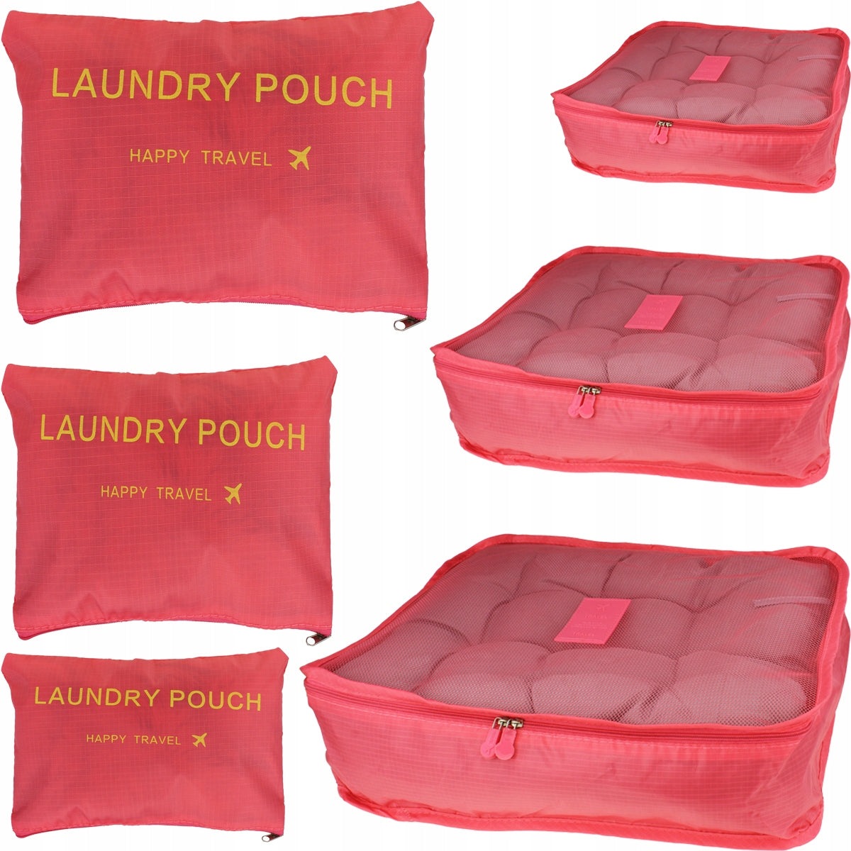 TRAVEL ORGANIZER FOR SUITCASE BAGS 6 PCS. NAVY BLUE Color blue