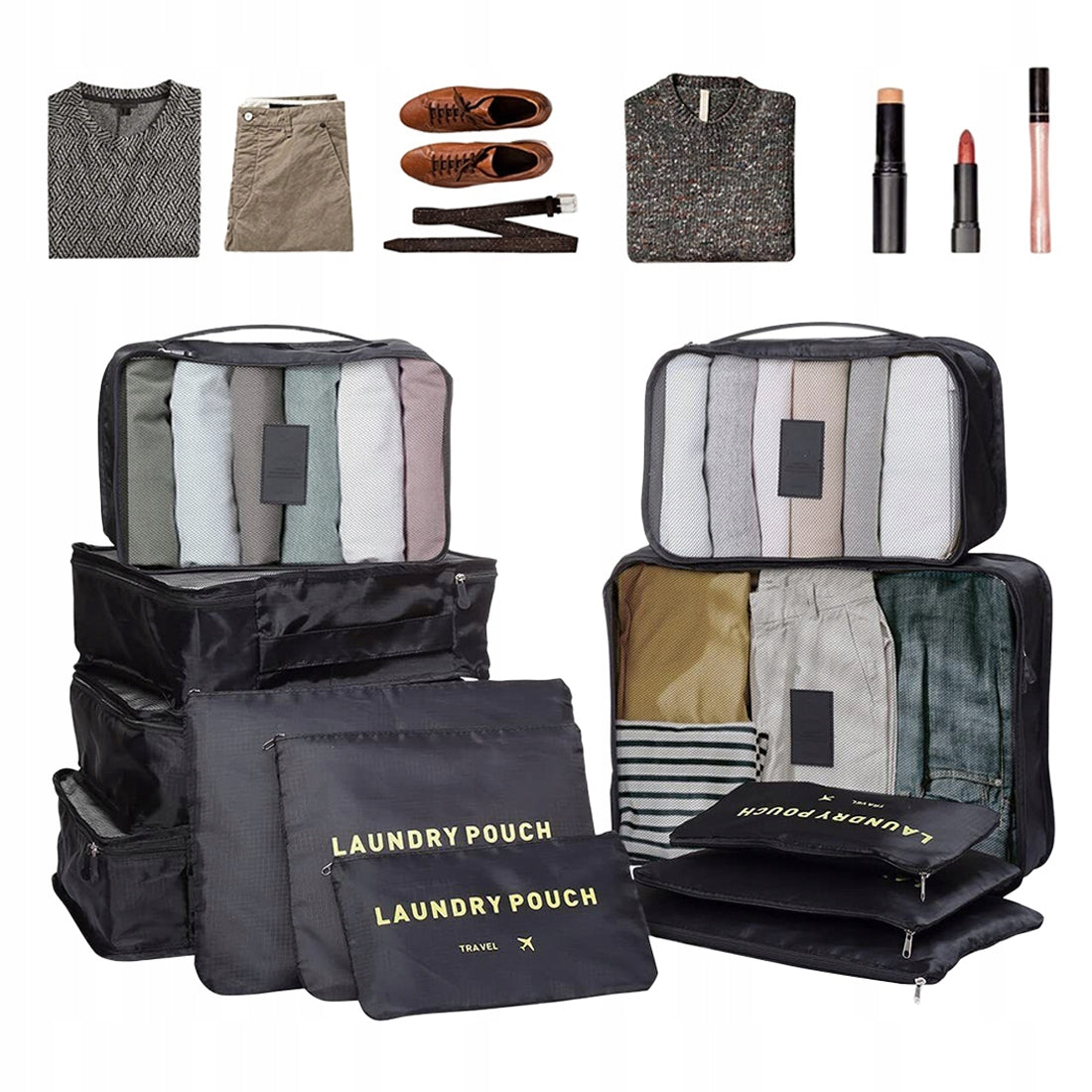 TRAVEL ORGANIZER FOR SUITCASE BAGS COSMETIC BAG 12IN1