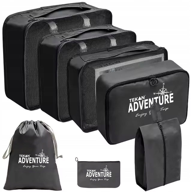 TRAVEL ORGANIZER FOR SUITCASE CLOSET BAGS SET OF 7 CLOTHES AND SHOES TEKAN