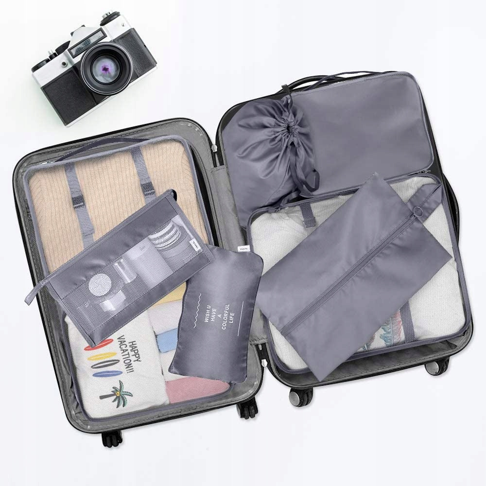 TRAVEL ORGANIZER FOR SUITCASE CLOTHES BAGS SET FOR WARDROBE SET 9PCS Packaging status original