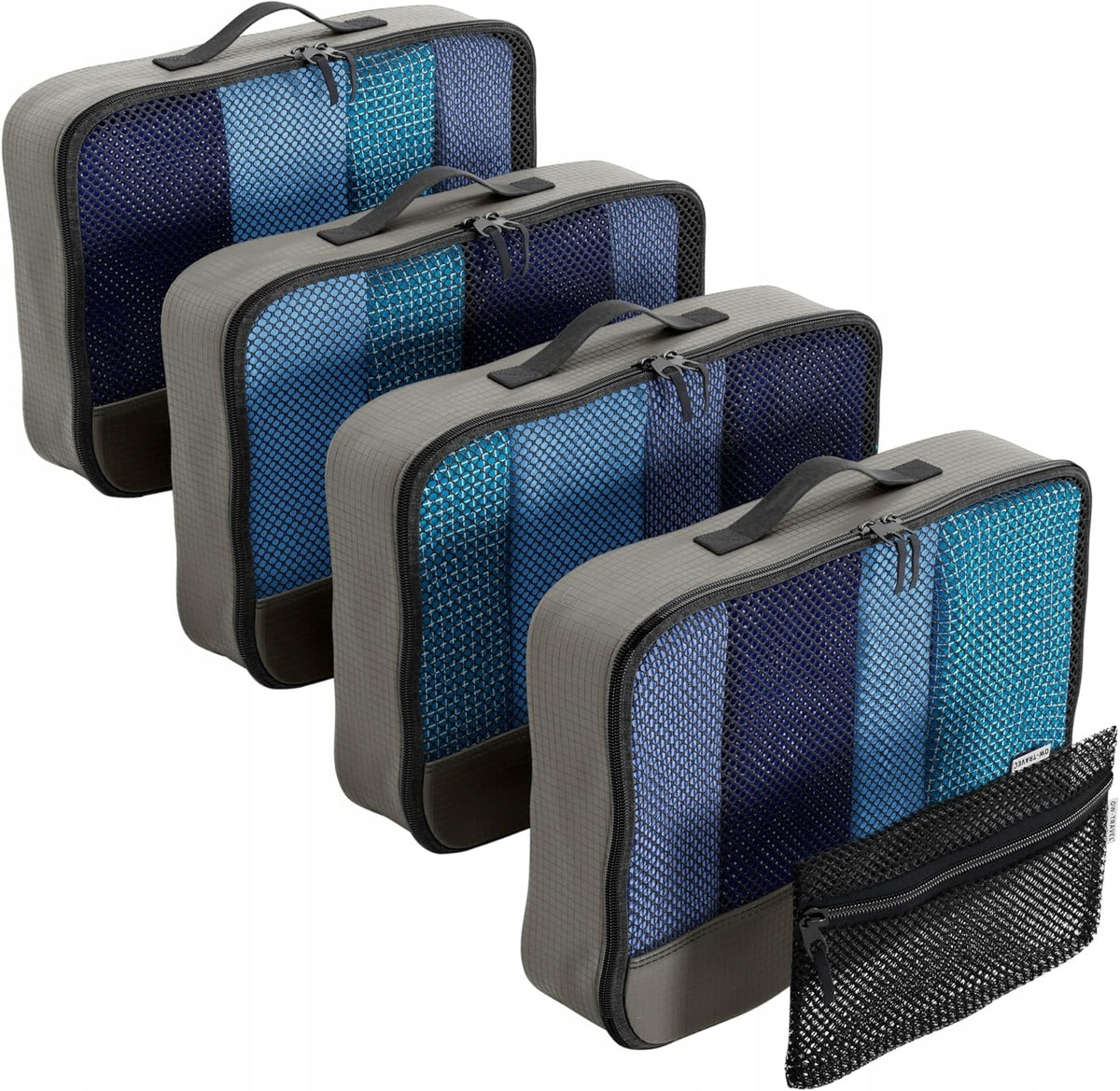TRAVEL ORGANIZER FOR SUITCASE LIGHT LARGE AND DURABLE BAG 5 PIECES GREY