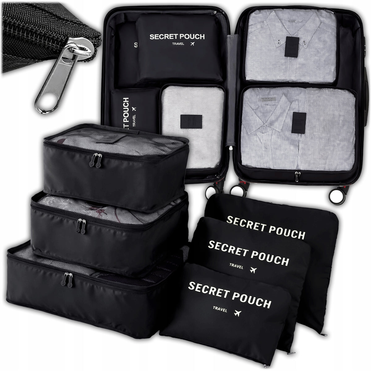 TRAVEL ORGANIZER FOR SUITCASE PACKING COMPRESSION CLOTHES BAGS SET OF 6PCS