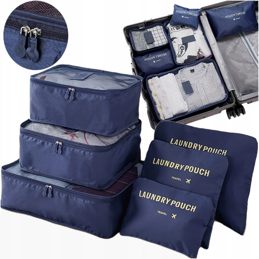 TRAVEL ORGANIZER FOR SUITCASE WARDROBE BAGS FOR CLOTHES MESH SET OF 6 PCS.