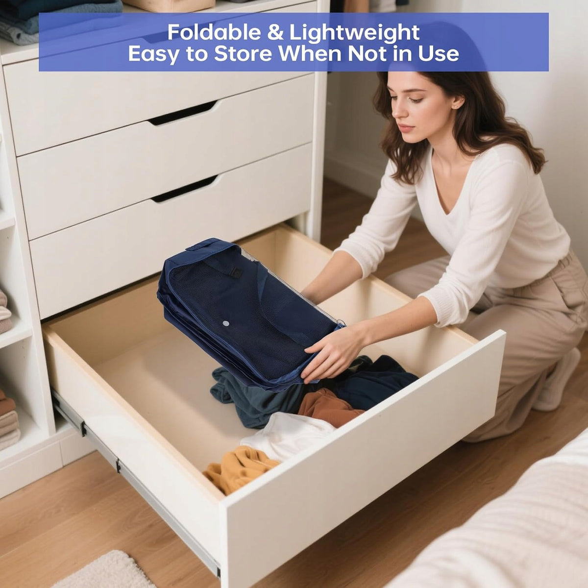 TRAVEL ORGANIZER NAVY BLUE FOR SUITCASE BAG CASE SET FOR CLOTHES 5 PCS. Manufacturer code ORGANIZERY PODRÓŻNE DO WALIZKI