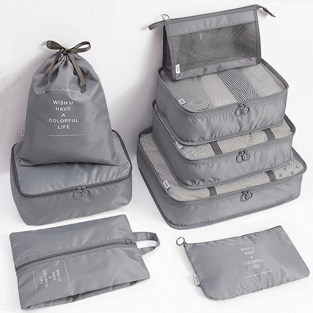 TRAVEL ORGANIZER SET OF ORGANIZERS FOR SUITCASE CLOSET BAGS SET OF 9