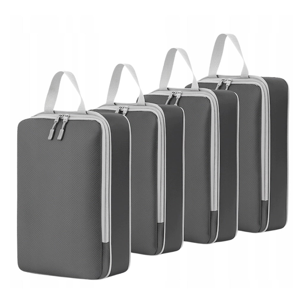 TRAVEL ORGANIZER SUITCASE BAG ROOMY SET OF 4PCS GREY FOR CLOTHES Color gray