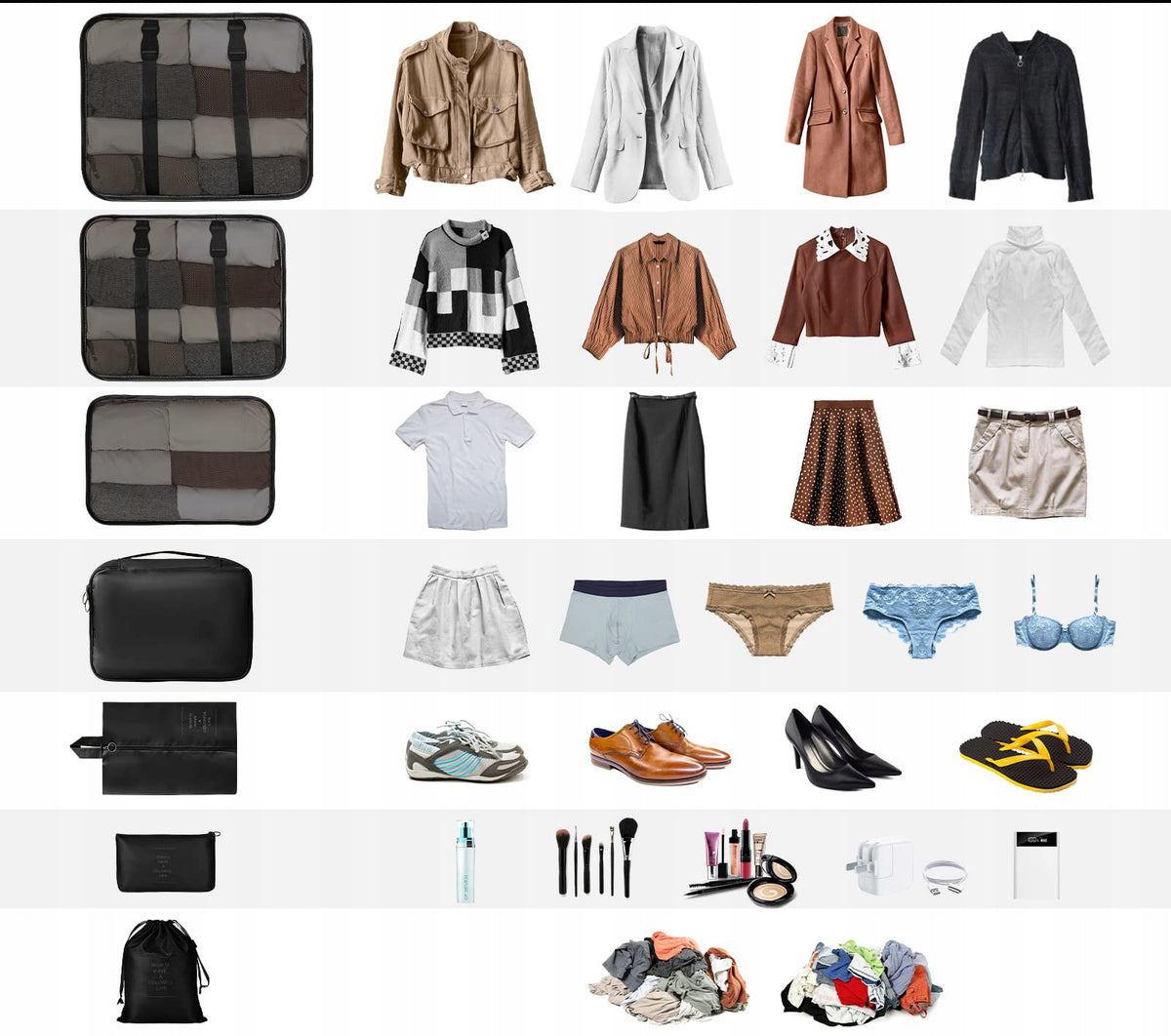 TRAVEL ORGANIZER TRAVEL ORGANIZERS CLOTHES BACKPACK SUITCASE SET 7PCS Manufacturer code ZGEER OOHGYH