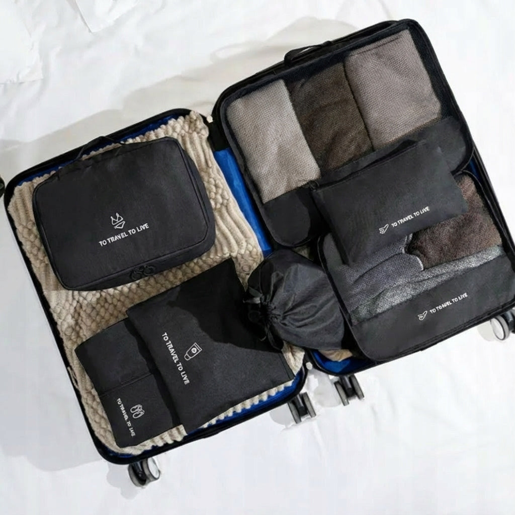 TRAVEL ORGANIZER black FOR SUITCASE BAGS case SET 7in1 for CLOTHES Manufacturer code 701-OPW1-1