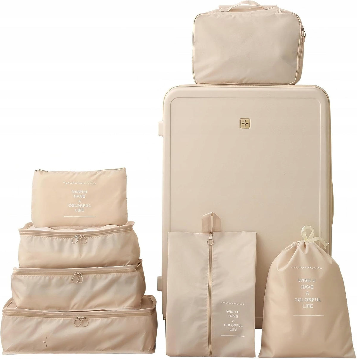 TRAVEL ORGANIZERS FOR SUITCASE CLOTHES BAG COSMETIC BAG SET OF 7