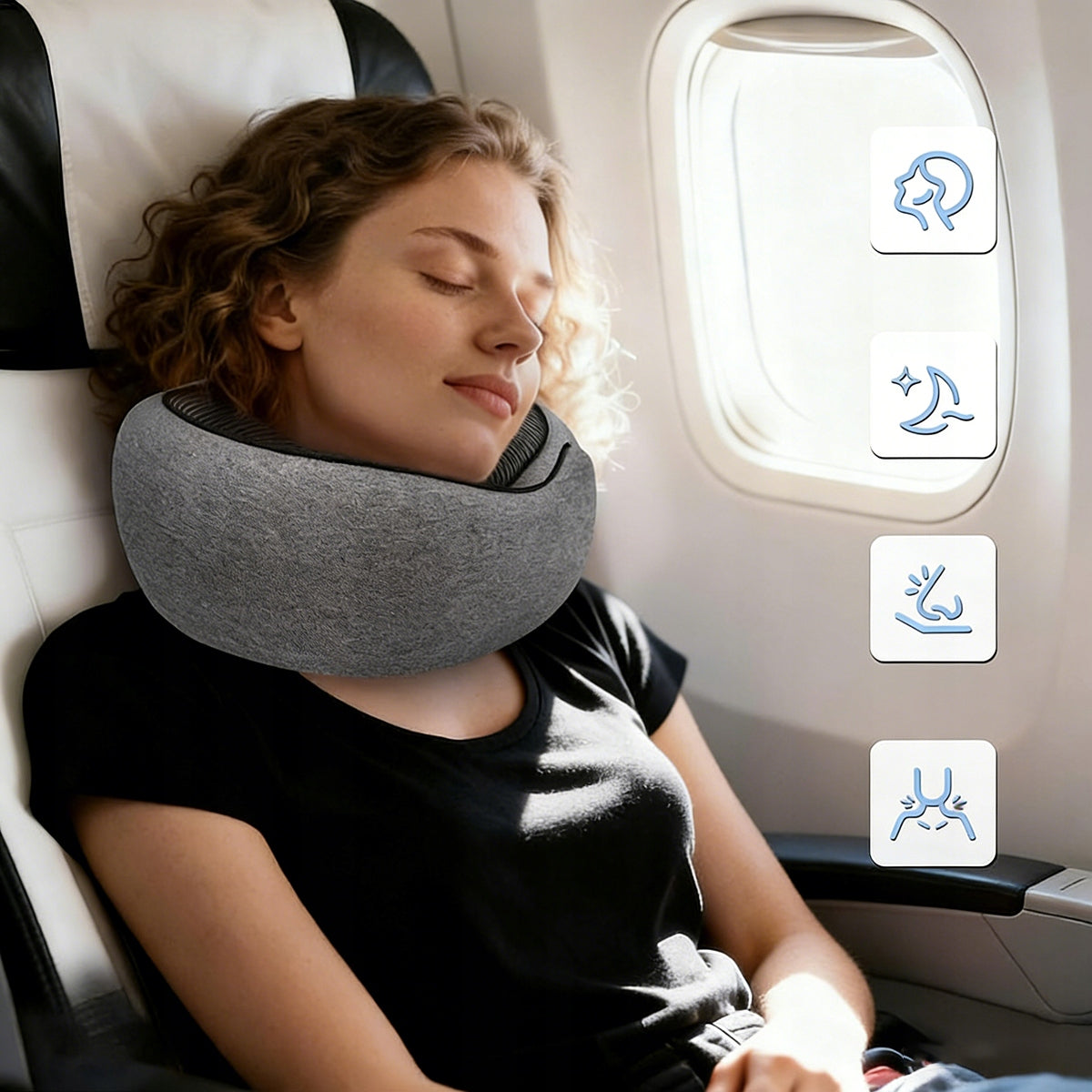 TRAVEL PILLOW TOURIST CROISSANT NECK HEADREST FOR CAR HEADBAND Product weight with unit packaging 0.34 kg
