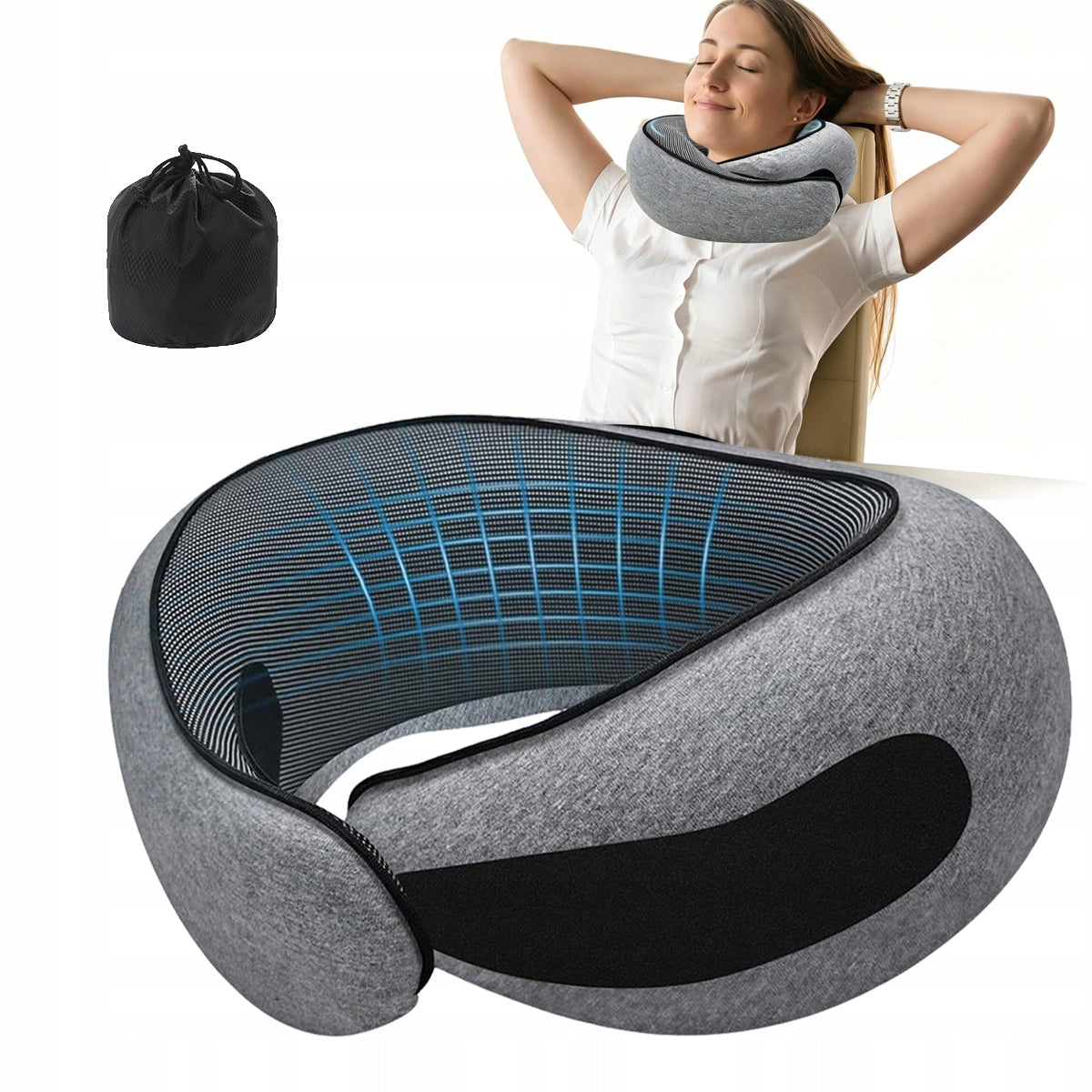 TRAVEL PILLOW TOURIST CROISSANT NECK HEADREST FOR CAR HEADBAND