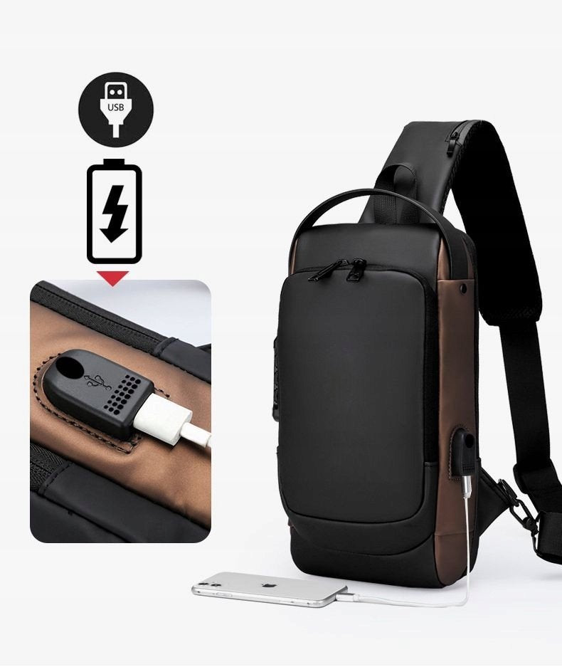 TRAVEL SHOULDER BACKPACK WITH USB ANTI-THEFT BLACK Brand no brand