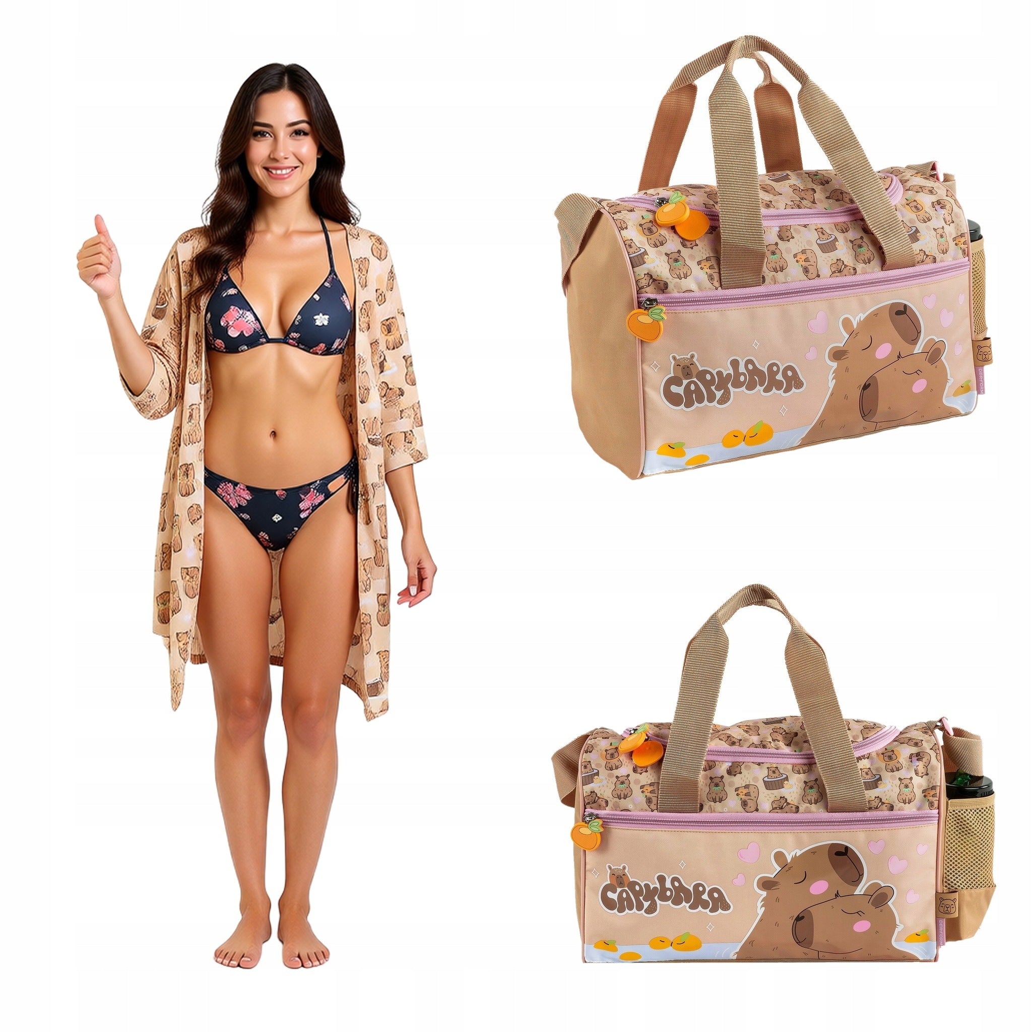 TRAVEL SPORTS BAG FOR GIRLS DERFORM CAPYBARA MULTICOLORED