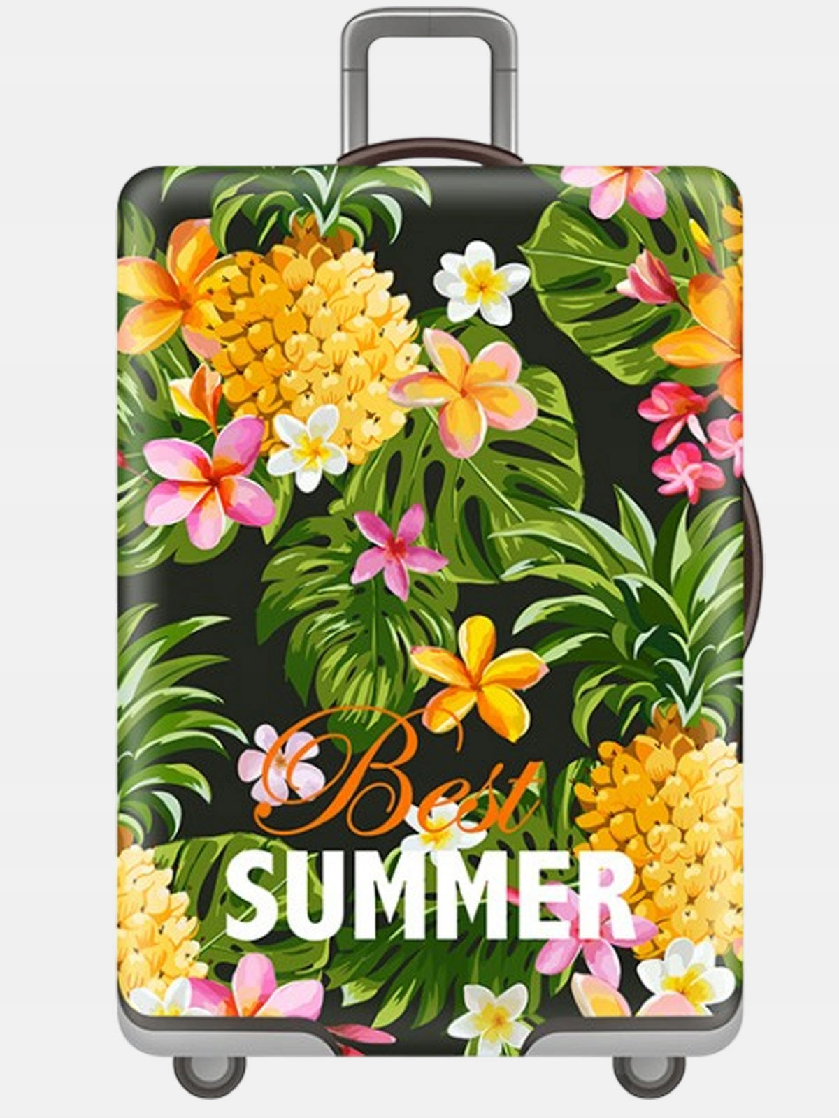 TRAVEL SUITCASE COVER Protective Pouch for Luggage with Zipper with Print L Color yellow