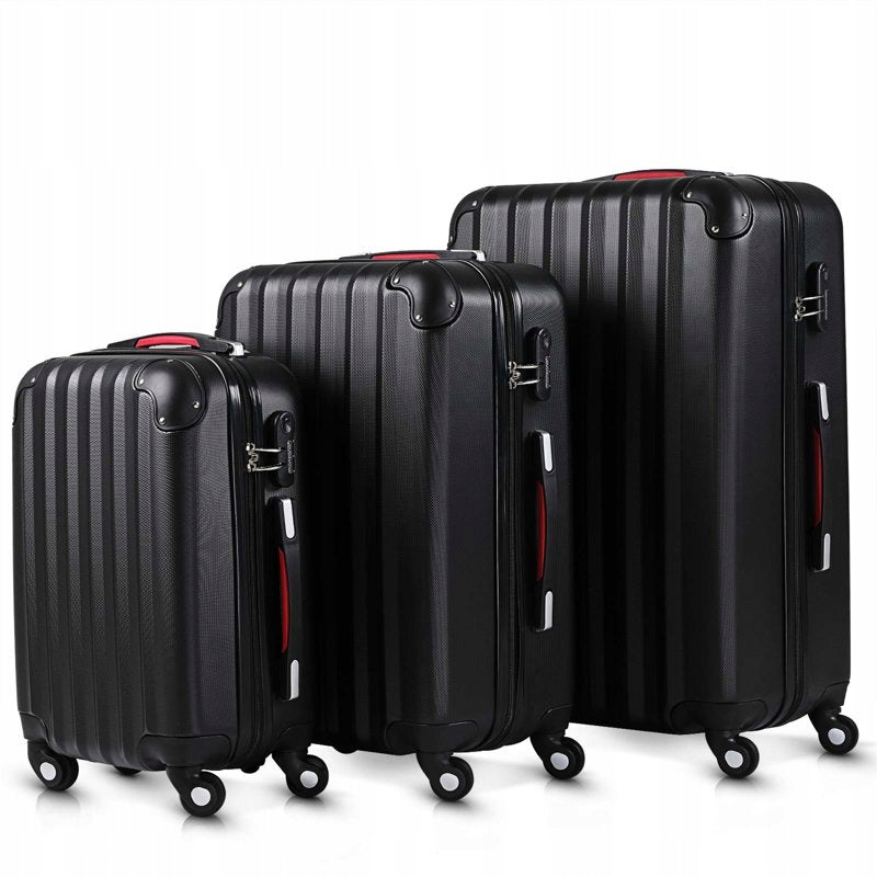 TRAVEL SUITCASE ON WHEELS SET 3in1 LIGHTWEIGHT Kind hard