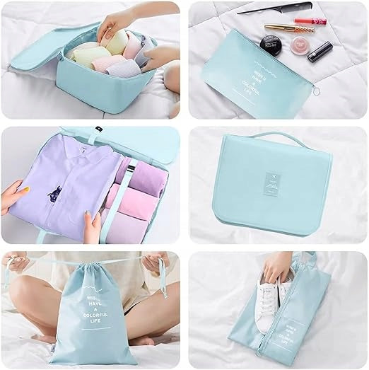 TRAVEL SUITCASE ORGANIZERS 6-PIECE LUGGAGE CUBE SET Packaging status original