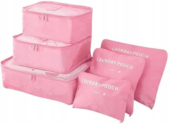 TRAVEL SUITCASE ORGANIZERS 6-PIECE LUGGAGE CUBE SET