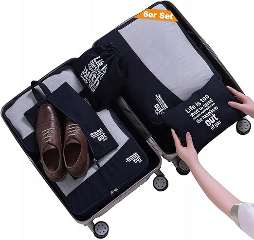 TRAVEL SUITCASE ORGANIZERS 6-PIECE LUGGAGE CUBE SET