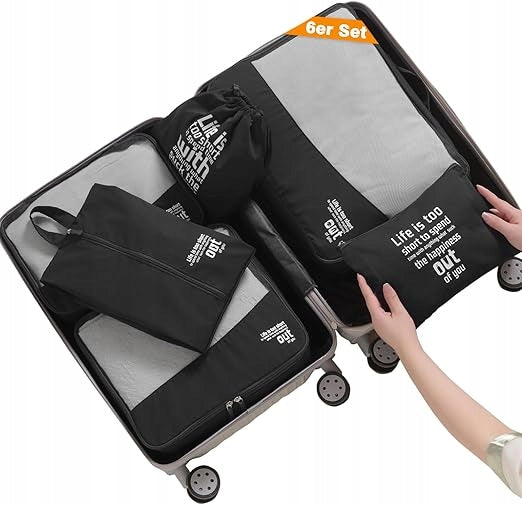 TRAVEL SUITCASE ORGANIZERS 6-PIECE LUGGAGE CUBE SET
