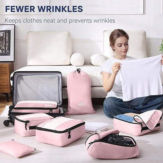 TRAVEL SUITCASE ORGANIZERS 8-PIECE LUGGAGE CUBE SET Packaging status original
