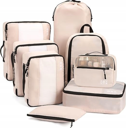 TRAVEL SUITCASE ORGANIZERS 8-PIECE LUGGAGE CUBE SET
