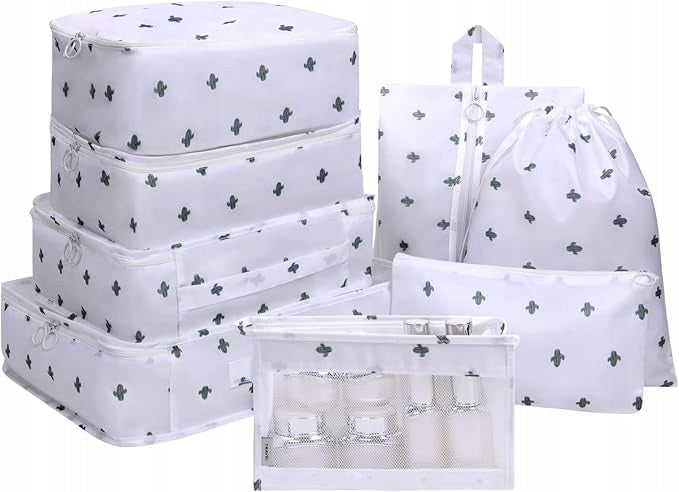 TRAVEL SUITCASE ORGANIZERS 8-PIECE LUGGAGE CUBE SET